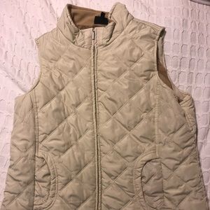 cream puffer vest
